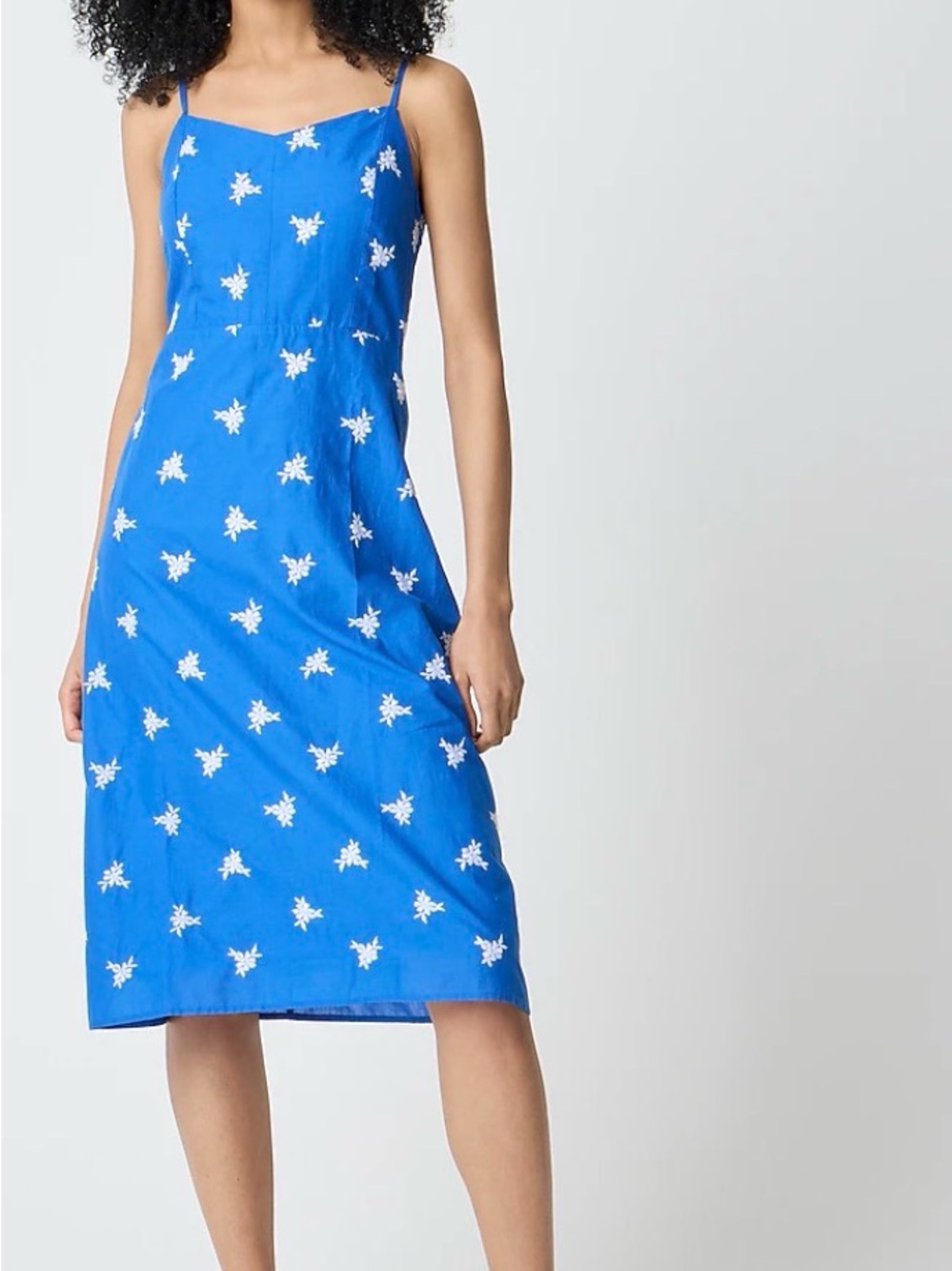 J. Crew Blue embroidered midi slip dress in size 14 | NWT